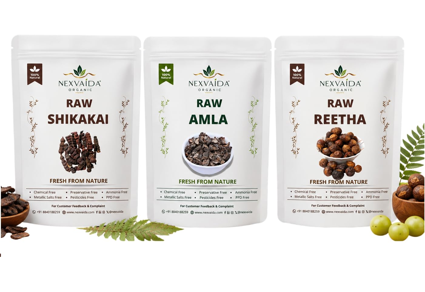 Amla Reetha Shikakai Raw Combo Pack | Natural Hair Care Herbs for Hair Wash & Hair Growth | Chemical-Free Ayurvedic Hair Care Ingredients | Raw Whole Herbs for Hair Pack 50g-picture-29
