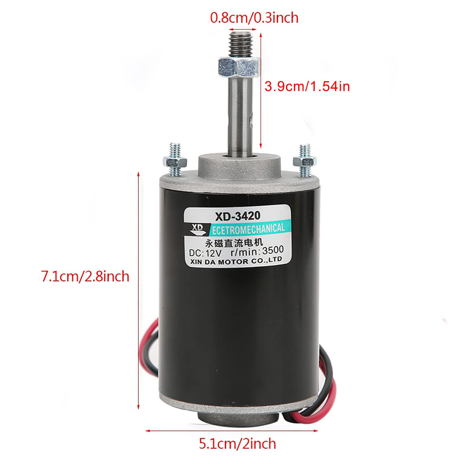 Motore a magnete permanente DC 12V/24V, Mini motore elettrico motore a corrente continua reversibile motore elettrico, per generatore fai te CW CCW 3500/7000 RPM(12V 3500 giri)
