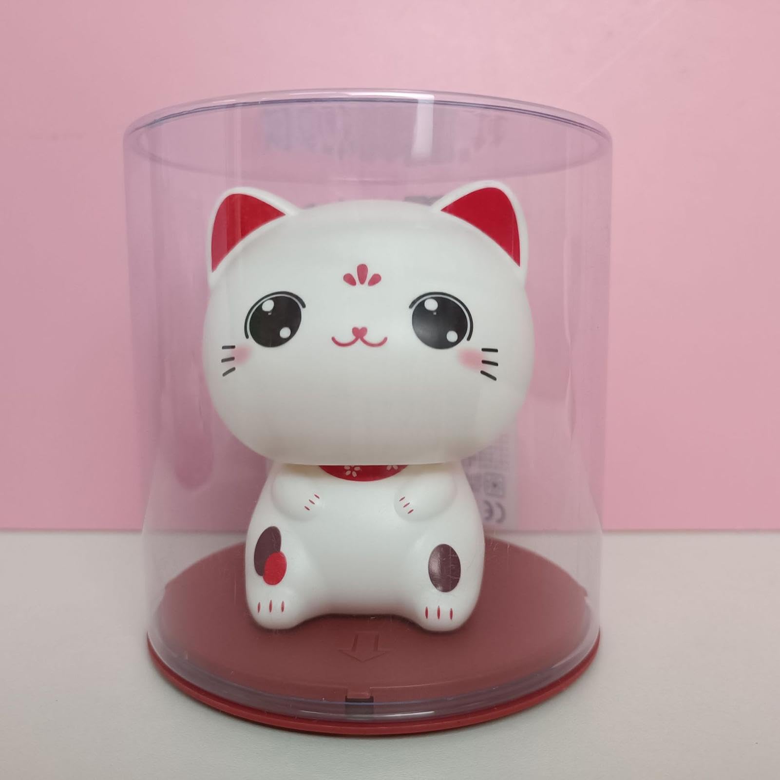 Figurine Solaire à Tête Secouée – Chat Dansant Pour Voiture Et Bureau, Décoration ABS 6,8 X 8,7 Cm, énergie Solaire, Cadeau Fun