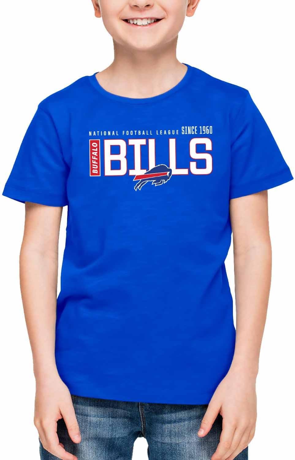 Team Fan Apparel NFL Youth Modern Endzone Football T-Shirt Unisex Tag Free Comfortable, Kids Boys Girls, Lightweight Soft