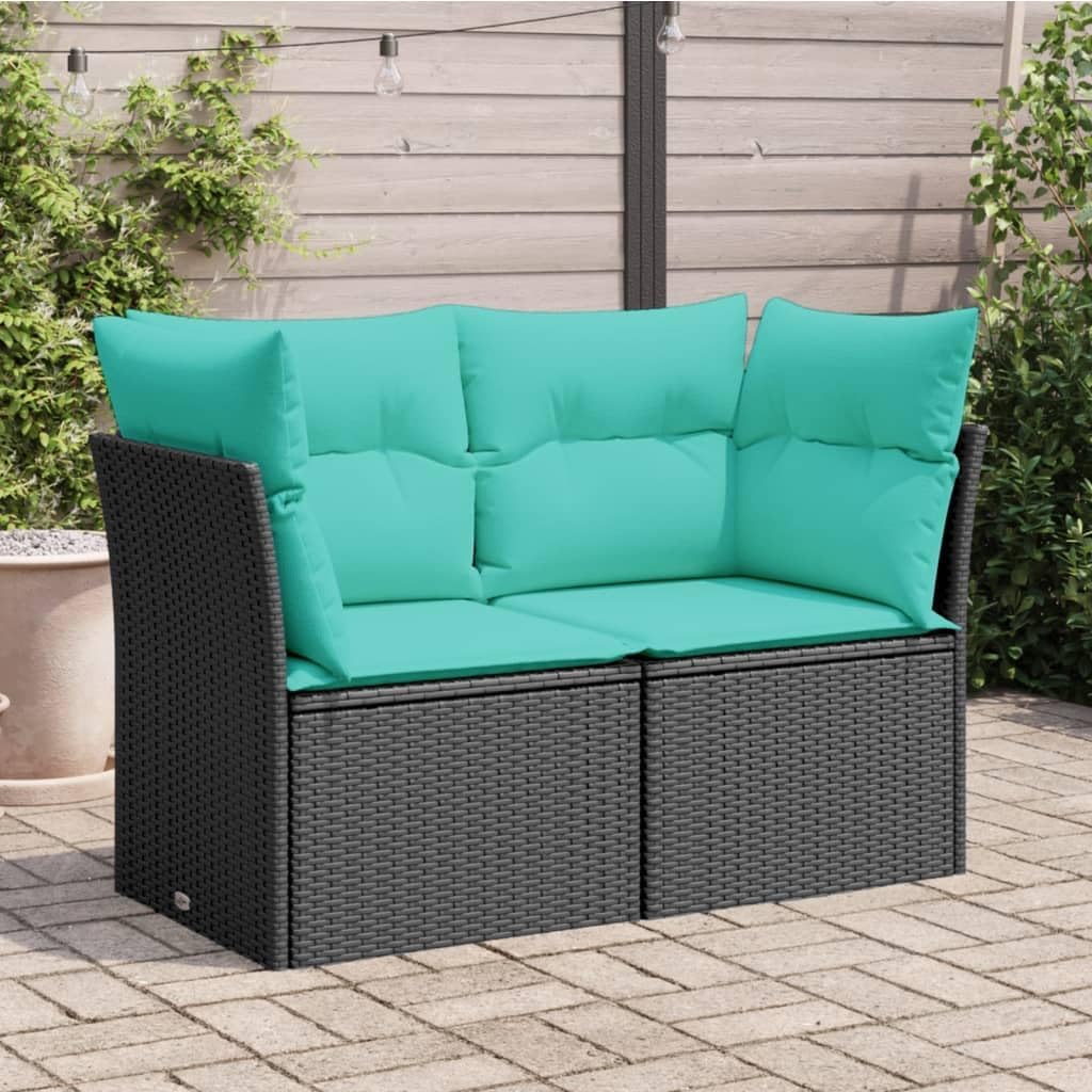 vidaXL Modern Outdoor Sofa, Rectangular Design, Durable Poly Rattan, Removable Cover, Ergonomic Seating, Ample Storage, Garden Couch