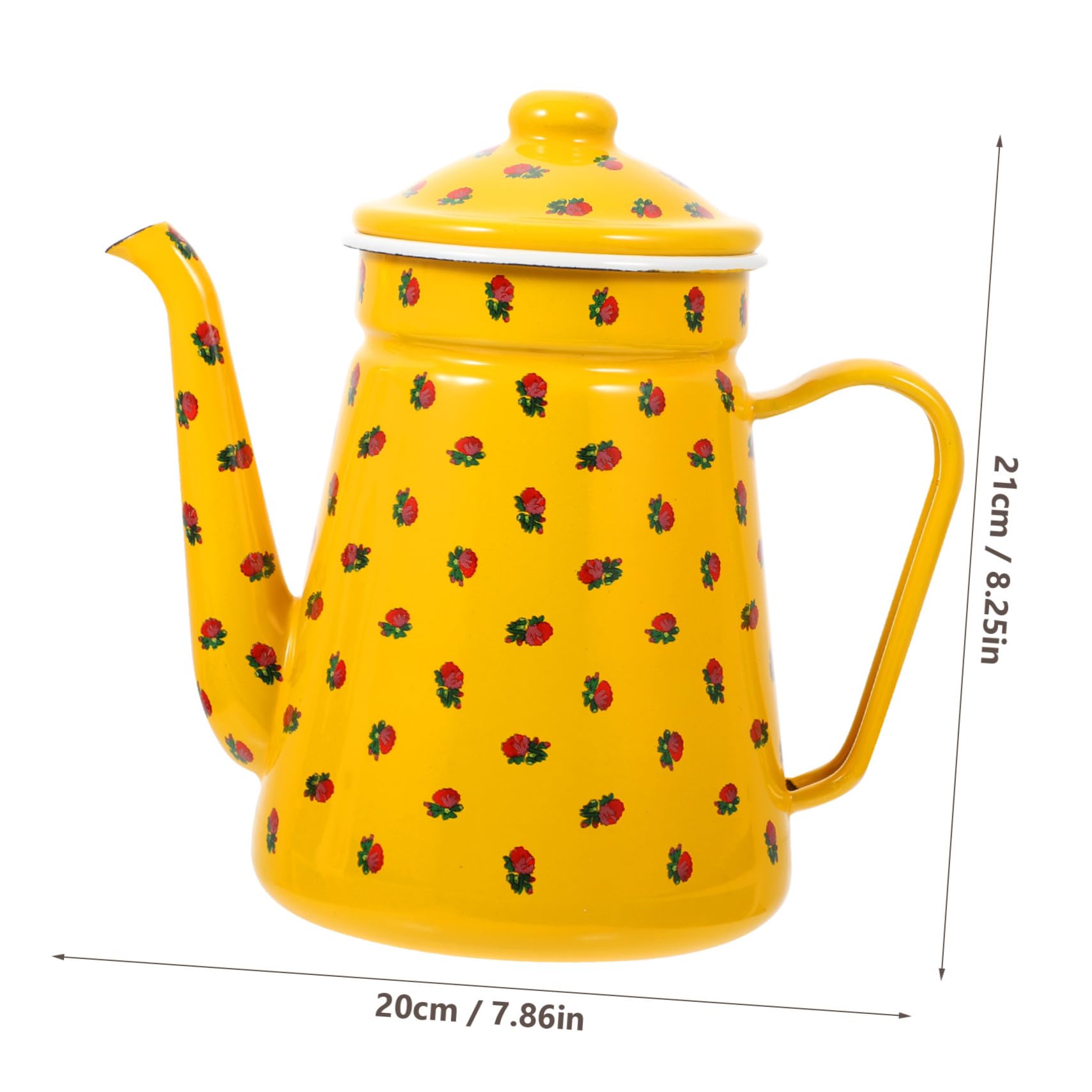 Cabilock Bouilloire Émaillée et Poignée Ergonomique avec Bec Fin Vintage 1,5l pour Bureau et Préparation de Thé la Maison