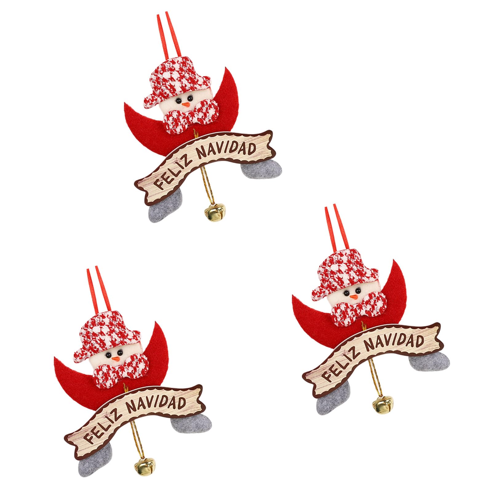 Buxuaaaa A Buxuaaa 3 Pcs Sant Christmas Tree Decorations With Bells Hanging Ornaments For Home Indoor Outdoor Holiday Party Sant Pendant Christmas Bells Hanging Ornaments