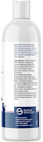 Miniatura 2 de Stratford Pharmaceuticals Champú de avena - Sin jabón, alivia la piel sensible con aloe para la piel seca con picazón para perros y gatos, 12 onzas