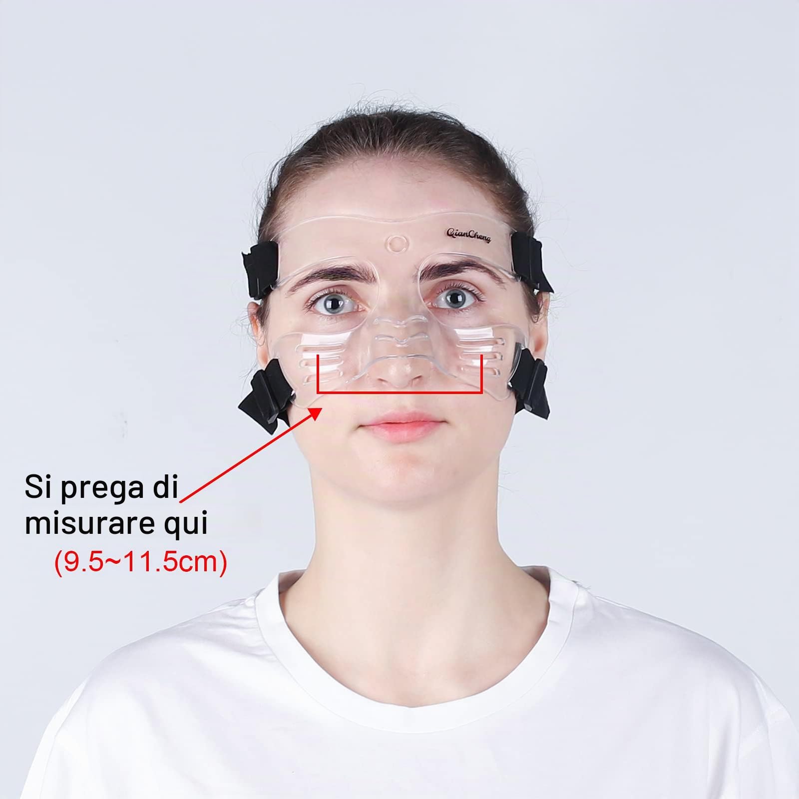 QianCheng, QC-L5-M - Maschera protettiva per il viso, taglia media, con imbottitura per donne e ragazzi
