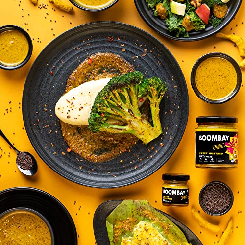 Image of BOOMBAY Sweet Mustard Dip and Spread 190g | Nothing Artificial | No Bad Oils | No Refined Sugar | Plant Based | No Onion or Garlic | Use as a Salad Dressing, Marinade for Grill, Spread on Bread