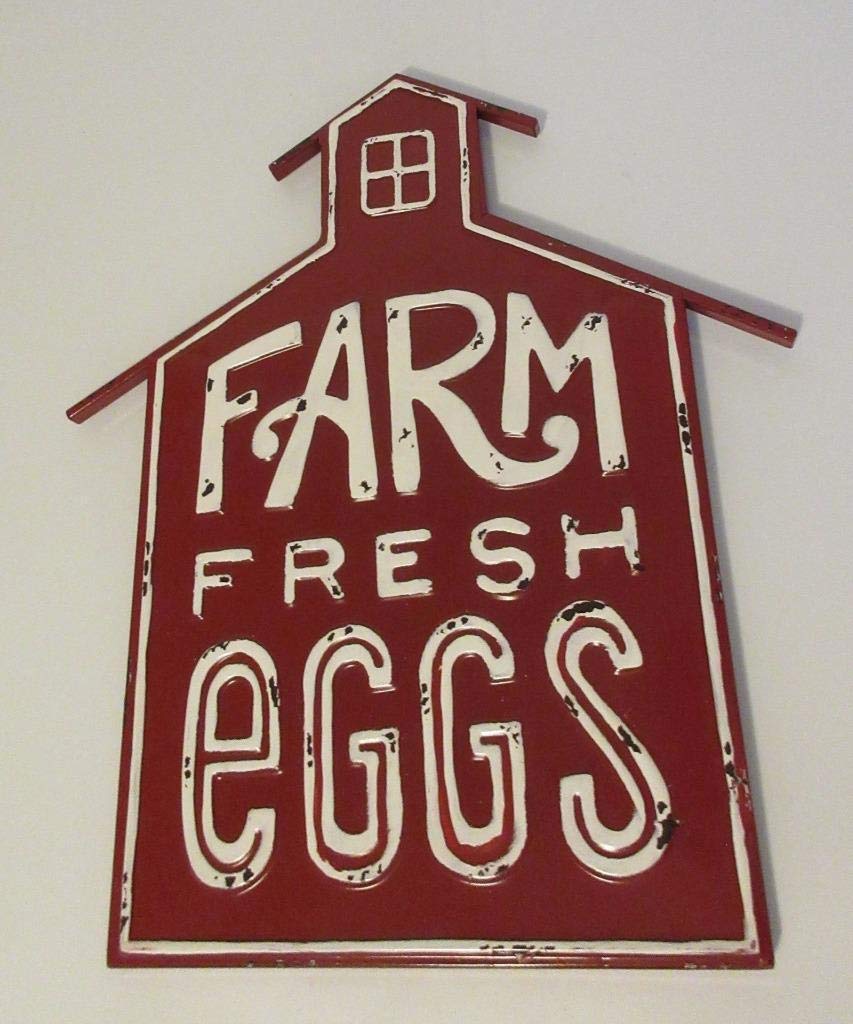 Letrero de granja de huevos frescos