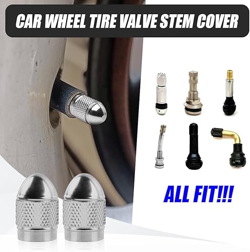 Miniatura 3 de 5 tapas de vástago de válvula de neumático de automóvil, estilo bala, tapas de vástago de válvula de neumático de aluminio pulido, universales para