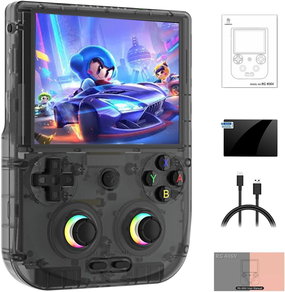 JOYARCH RG406V Retro Handheld Game Console, Android 13 5500mAh Arcade Video Gaming Console 4-inch 960*720P IPS Touchscreen Support 1080P Output WIFIBluetooth No Games