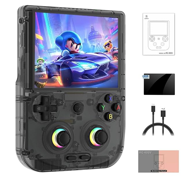 JOYARCH RG406V - Consola de juegos de mano retro, Android 13, 5500 mAh, 4 pulgadas, 960 x 720P, pantalla…
