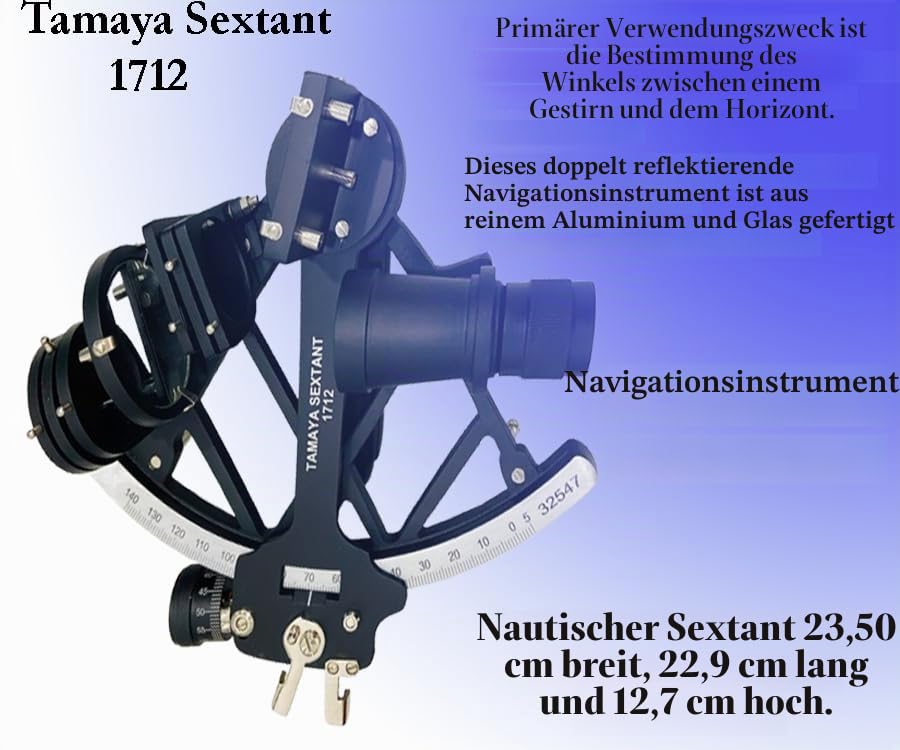 Tamaya Arbeitsinstrument in schwarzer Farbe, Astrolabium-Schiffsinstrument, Navigationssextant, voll funktionsfähiges maritimes Navigationswerkzeug