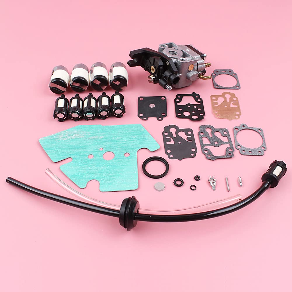 Reconstrucción de herramientas eléctricas para exteriores Kit de reparación de línea de filtro de combustible de carburador de 27 piezas for motor de cortacésped GX25, GX25N, GX25NT, FG110, FG110K1, H