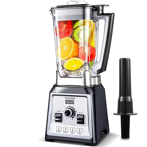 AMZCHEF Blender Professionnel, 2000W Blender Smoothie avec 8 Lames 3D en Acier Inoxydable, 2L Mixeur Blender Sans BPA - 25000 tr/min - 4 Fonctions Électroniques Prédéfinis - Régulateur à 8 Vitesses - Noir