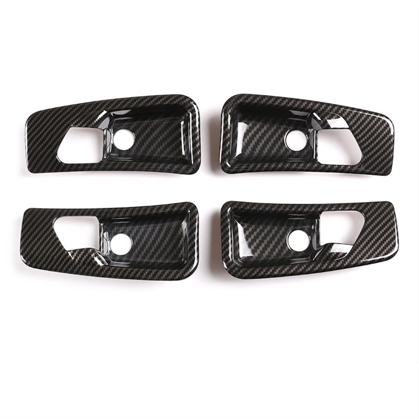 Zynther 2 Inside Door Latch Handle Silver Carbon Fiber Car Inner Door Handle Bowl Decoration Cover Stickers Car Accessories For Benz G Class W463 007-018(2)