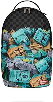 Sprayground STACK UP BACKPACK, 18x6x11.5 Inch, 100% PVC, Gold Zippers, Adjustable Straps, Laptop Compartment