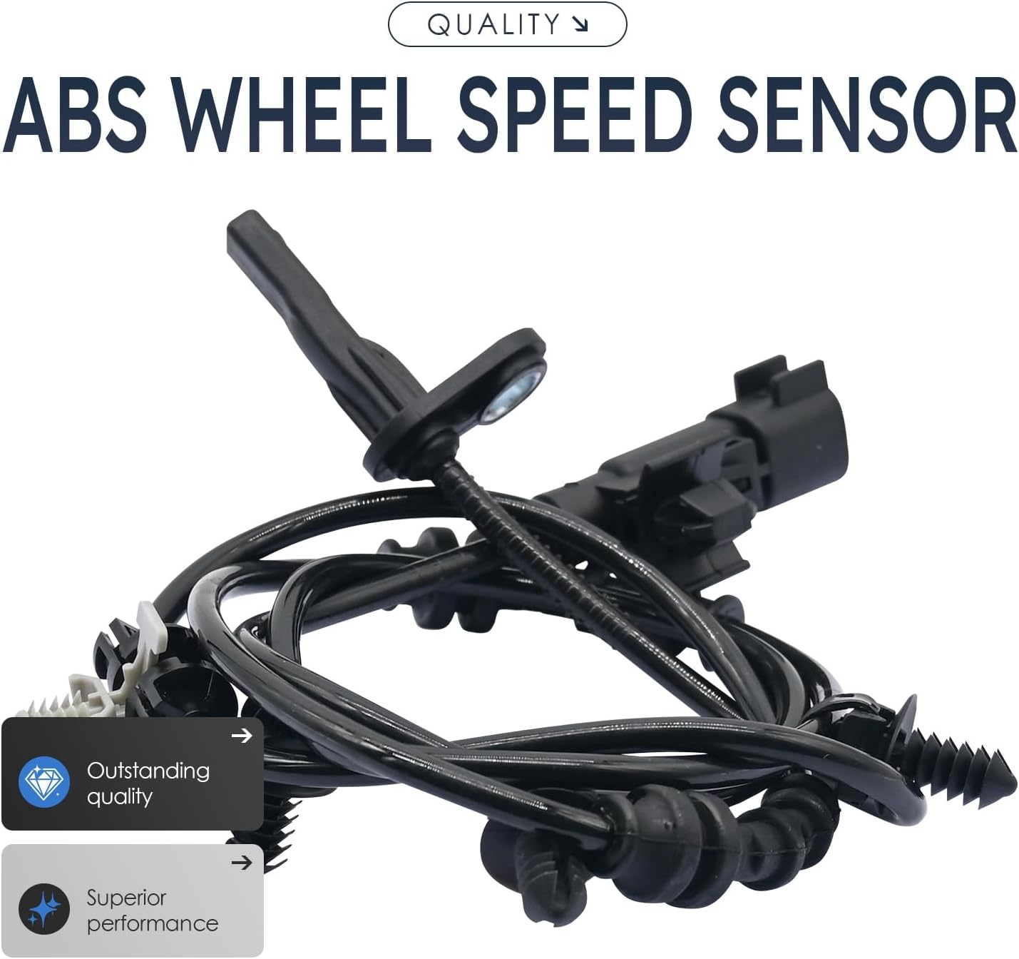 2Pcs Front Left and Right Abs Wheel Speed Sensor Compatible with Buick Chevy Lacrosse Malibu Regal Sportback Tourx 22921549 Als2865 W/O Collision Warning System 16 17 18 19 20 21