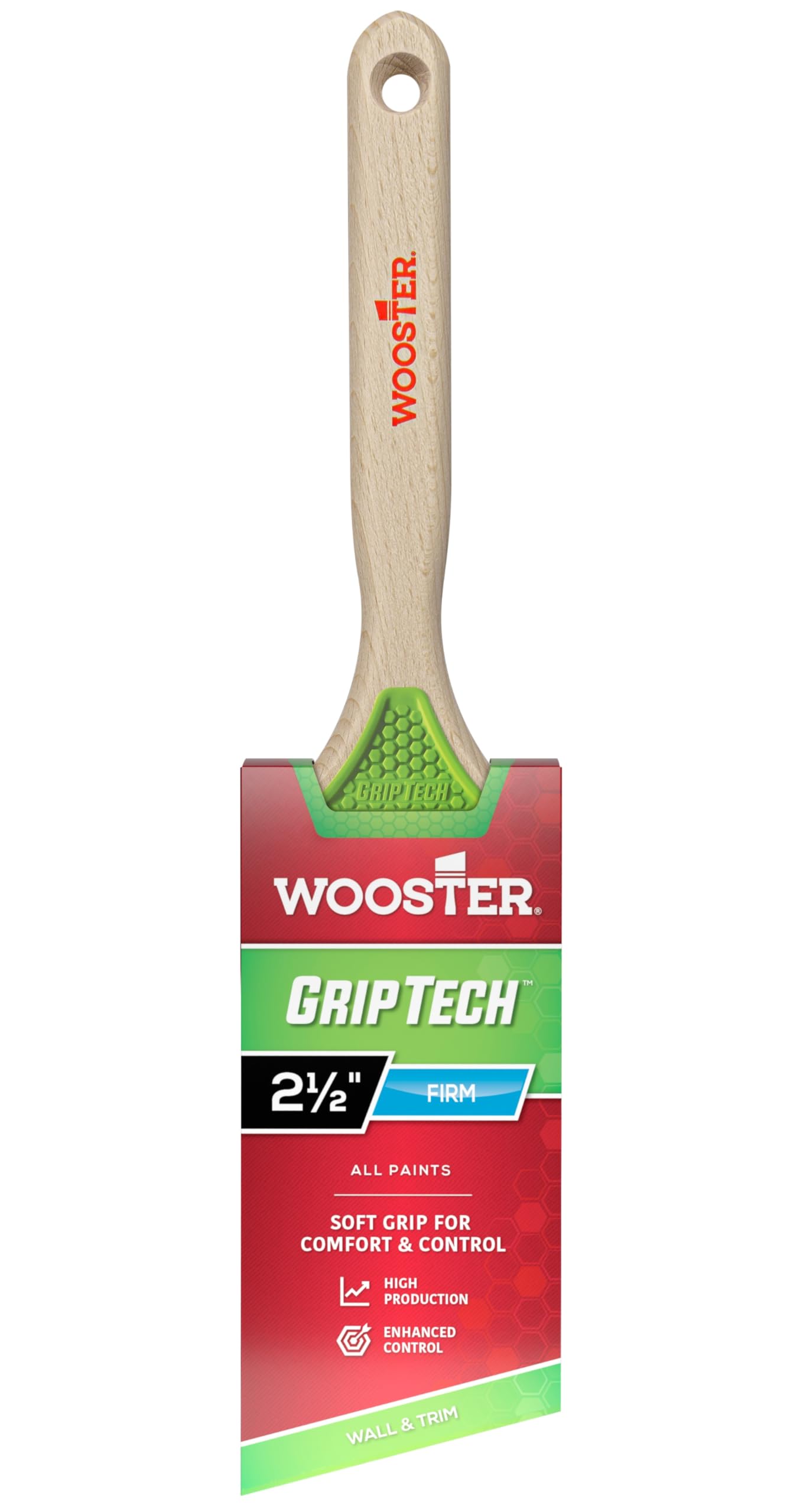 Wooster Brush Green Wooster Grip Tech - Firm - Angle Sash Paint Brush - 2.5 Inch