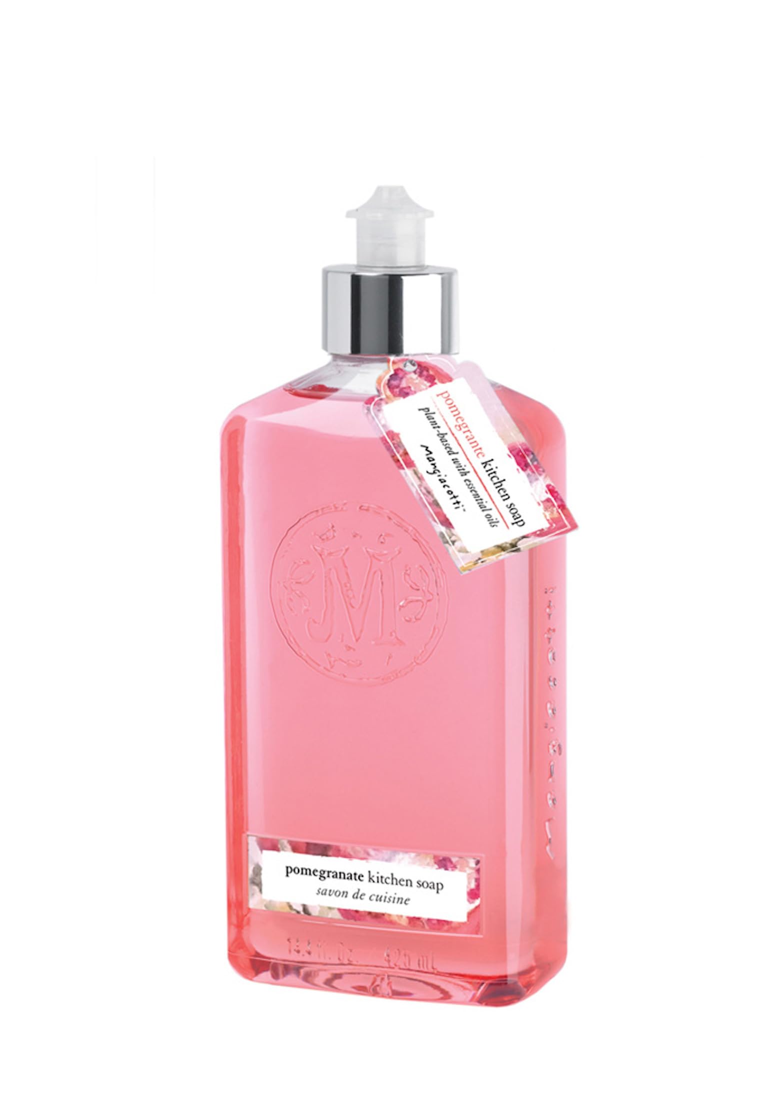 Mangiacotti Natural Kitchen Soaps Fragrant Plant-Based Concentrated Liquid Soap, 14.4-Ounce, Pomegranate