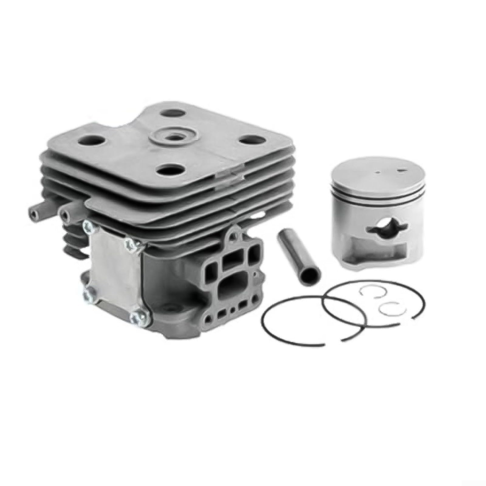 Zestaw cylindrów do kosiarki do kosiarki kompatybilny z 253R 253RB 253RJ 553RS 553RBX, zestaw tłoka o wysokiej wytrzymałości z pierścieniami i klipsami dla optymalnej wydajności cięcia, 7-częściowy