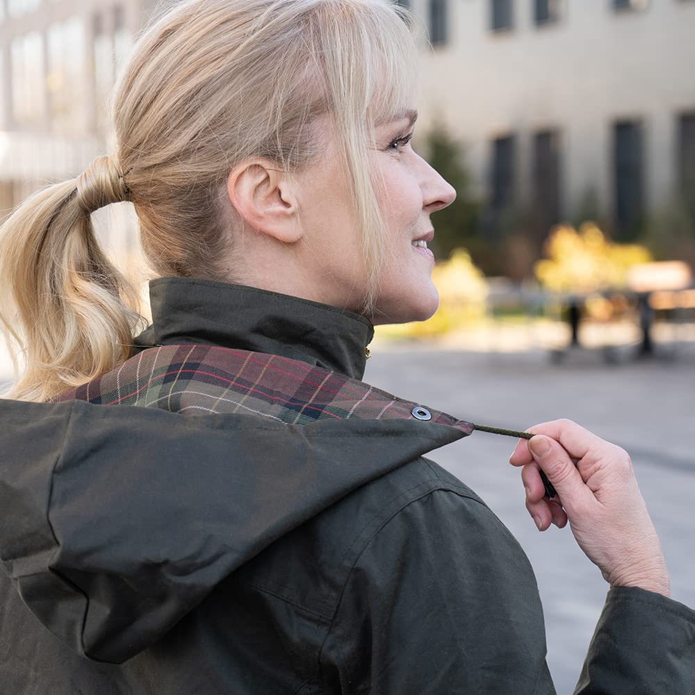Romneys Damen-Wachsjacke New Ashdown - Robuste Wind- und wasserdichte, tailliert geschnittene Regenjacke inklusive Kapuze