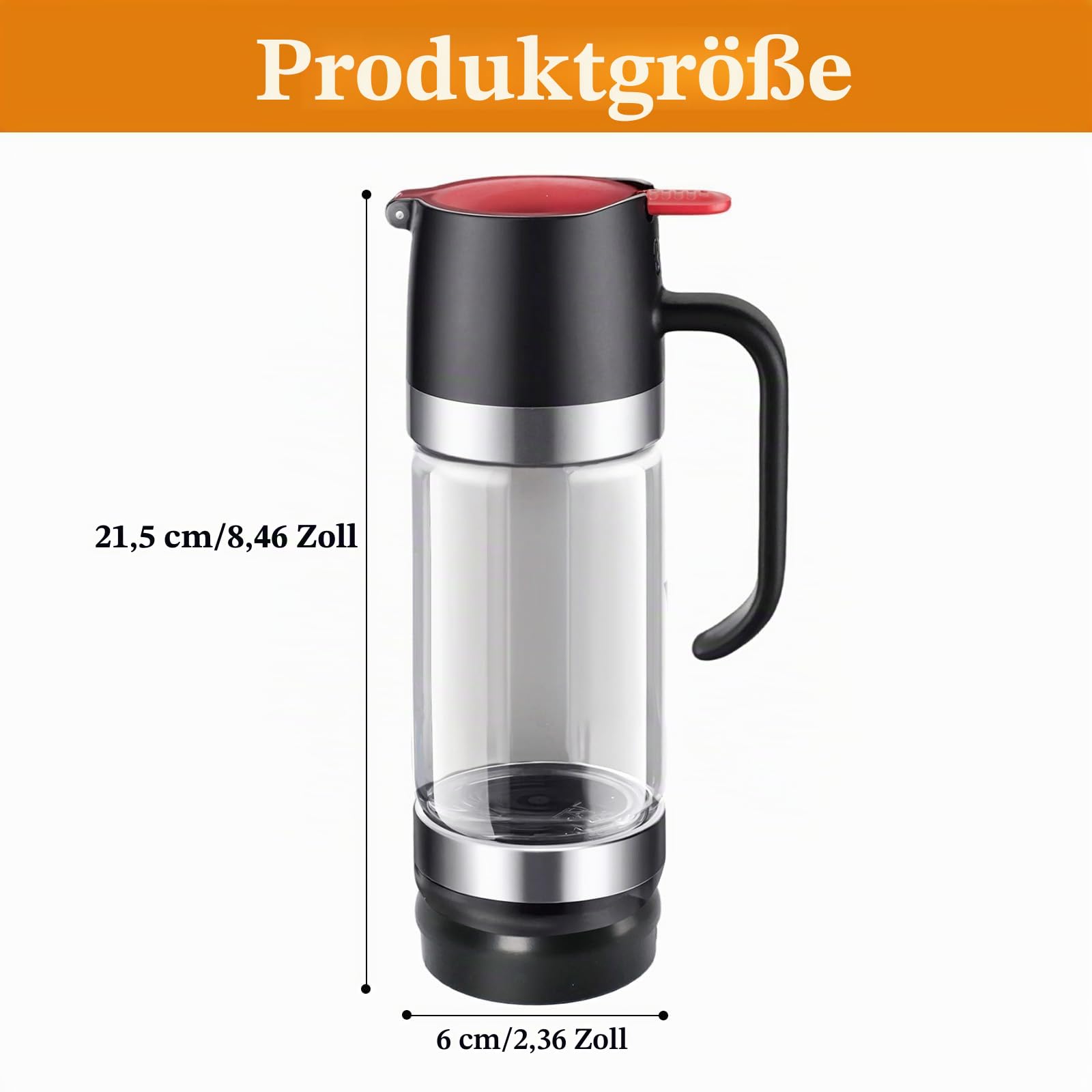 350Ml Honigspender Glas Honigspender Honigdosierer 12 Ounces Tropffrei Sirupspenderglas mit Henkel für Honig, Sirup, Ahornsirup, Marmelade, Kaffee und Tee
