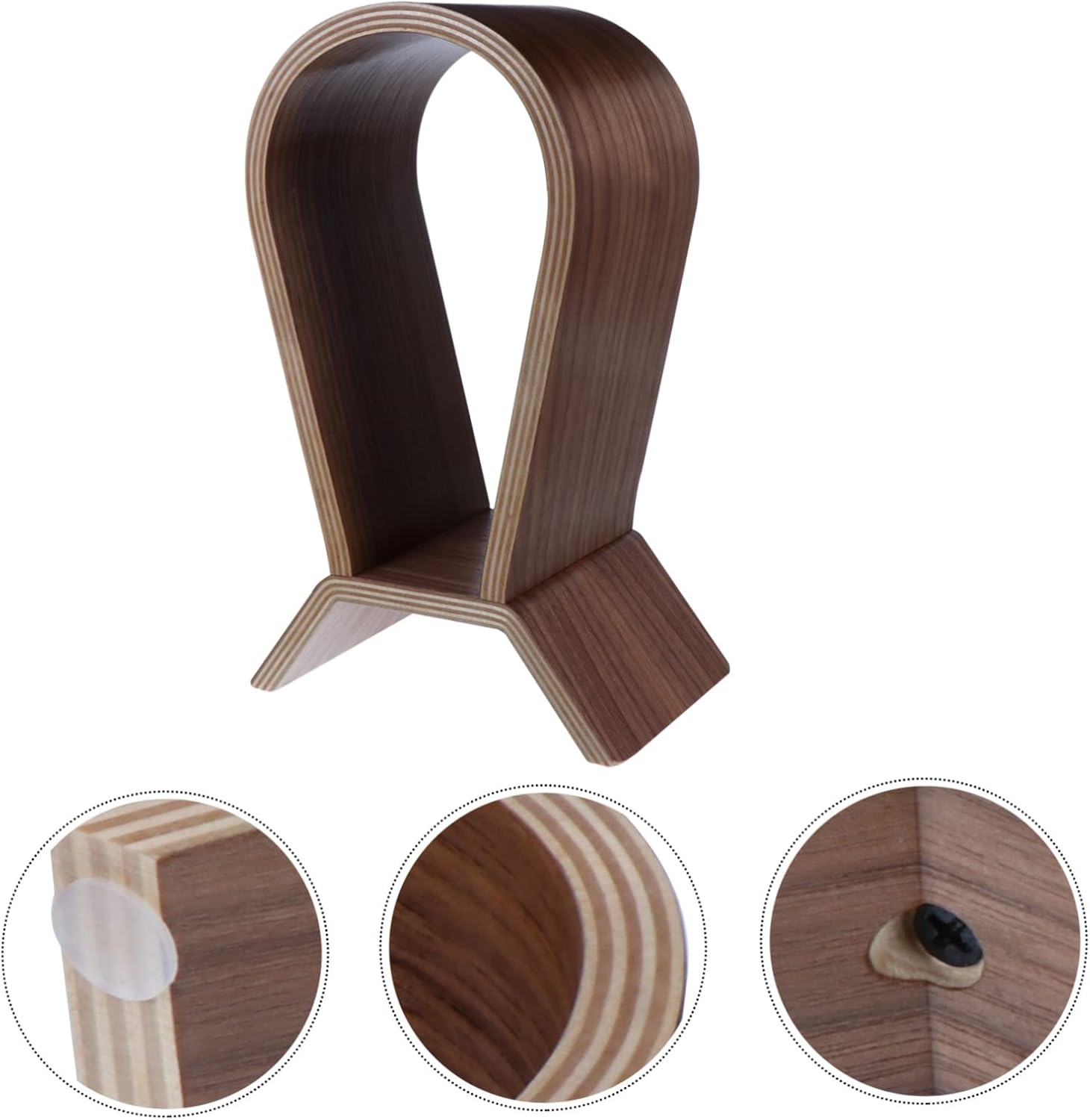 TEHAUX Luxury Headphone Display Stand Wooden Headset Holder Rack for Office Home