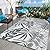 Wonnitar Outdoor Rugs 5x8, Waterproof Plastic Straw Rug for Patio Clearance, Reversible Large Outside RV Camping Mat Portable Tropical Front Porch Carpet for Backyard Park Deck (Grey/White, 5'x8')