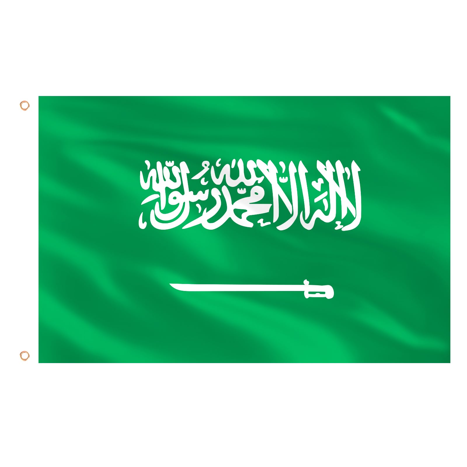 AhfuLife Saudi Arabia Flag 5ft x 3ft for Party Decorations, 4Pcs Saudi Arabia Flags Double Side with Brass Eyelets for World Cup Football National Day Garden Street Party Decor (150 x 90 cm - 4 Pcs) — image 1