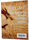 TRUArt Two Sided Carbon Transfer Blue Tracing Paper for Woodworking and Transferring or Mirroring Wood Burning Patterns - 100 Sheets (Blue)