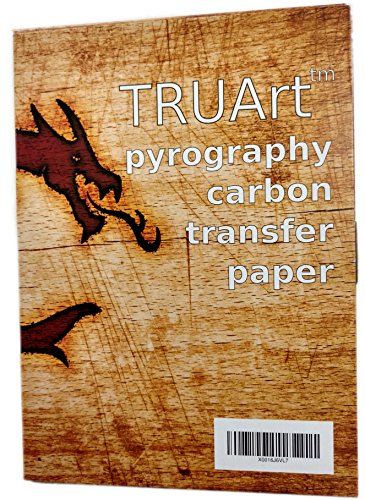 TRUArt Two Sided Carbon Transfer Blue Tracing Paper for Woodworking and Transferring or Mirroring Wood Burning Patterns - 100 Sheets (Blue)