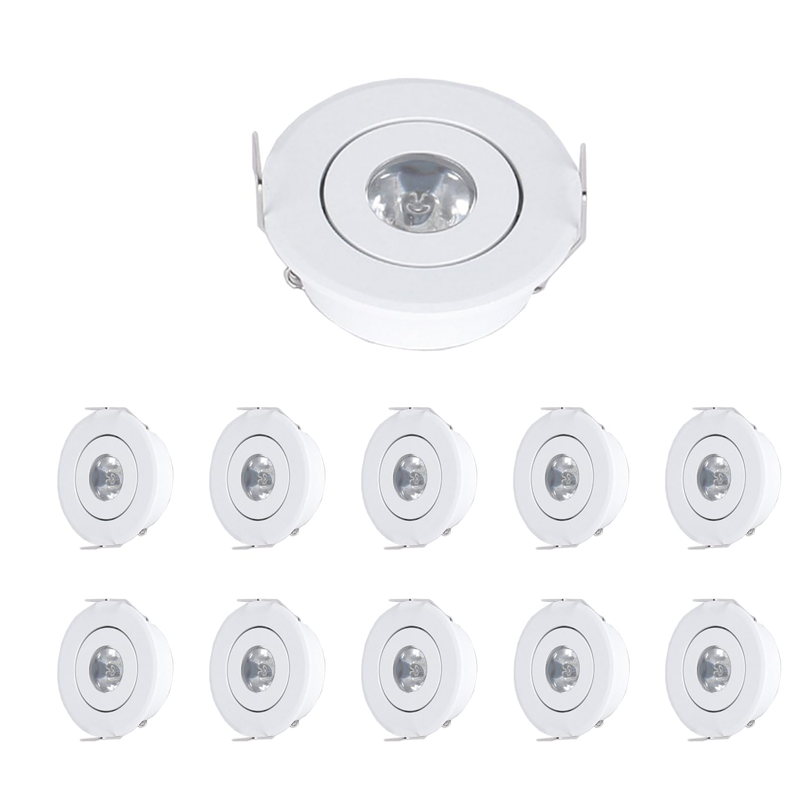 MRDEER 10 Pack LED Recessed Ceiling Lights, IP44 Waterproof Spotlights, 20mm Ultra Slim LED Downlights for Ceiling, Cutout Ø43-45mm, Warm White 3000K for Bathroom Living Room Kitchen (White)