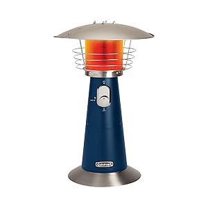 Cuisinart Portable Tabletop Patio Heater, 11,000 BTU Outdoor Propane Heater with Safety Tilt Switch and Adjustable Heat, Burner Screen Guard, 30 sq. Foot Heat Range, Navy