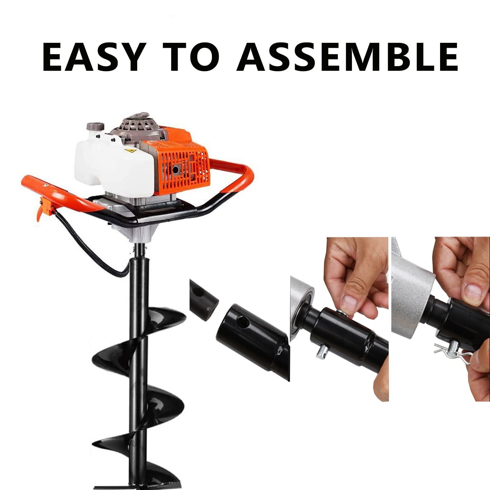 FAXIOAWA Ice Fishing Auger 52CC Post Hole Digger Heavy Duty Alimentato A Gas Post Hole Digger for Farm Garden Plant Il Prodotto Verrà Consegnato in Due Confezioni (Size : 6cm)
