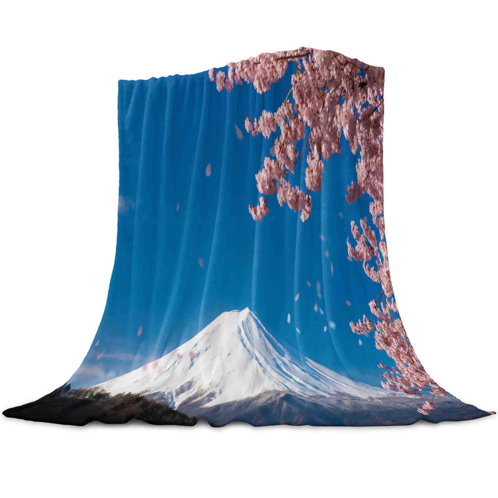 Coperte 3d Fiori di ciliegio Rosa Farfalla Albero Fiore Coperta calda Riposo per ufficio Divano Divano Copripiumino Lenzuolo Copriletto per la casa degli studenti