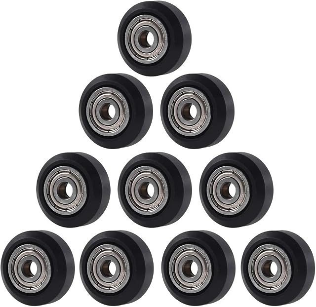 AOKIN 3D Printer POM Wheel Plastic Pulley Linear Bearing for Creality Ender 3, Ender 3 Pro, Ender 3 V2, CR-10, CR-10S Series 3D Printer, 10 Pcs