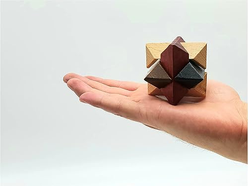 Miniatura 5 de Rompecabezas de madera para el cerebro, paquete de 6 unidades, rompecabezas 3D para adultos y niños, ideas de regalo educativas y divertidas,