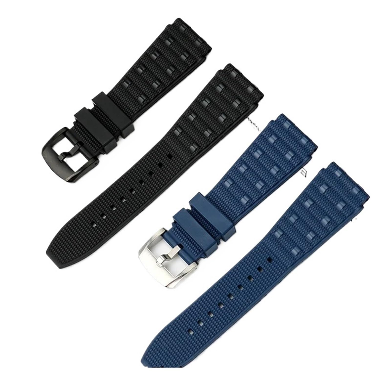 Cinturino in morbida gomma fluoro 22mm 24mm adatto for cinturino Breitling e Super Ocean, Design Standard, Nero, 120mm + 75mm, 3-4 mm