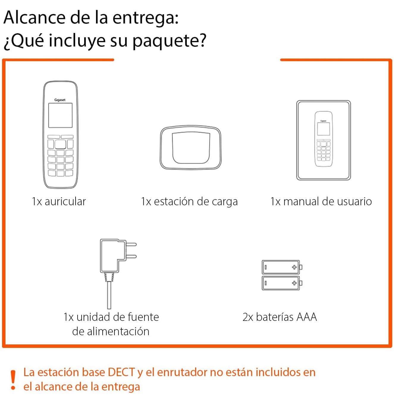 Gigaset COMFORT 520HX - Teléfono Supletorio - Diseño Elegante - Agenda, Negro Titanio [Compatible en ES, IT, AUT, CHE, DE, BE, NL, FR] [Sin Base]