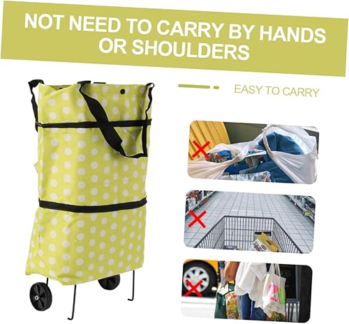 Miniatura 6 de HEMOTON Carro de compras portátil Carro con ruedas Carro de compras plegable Bolsas plegables portátiles reutilizables de la carretilla