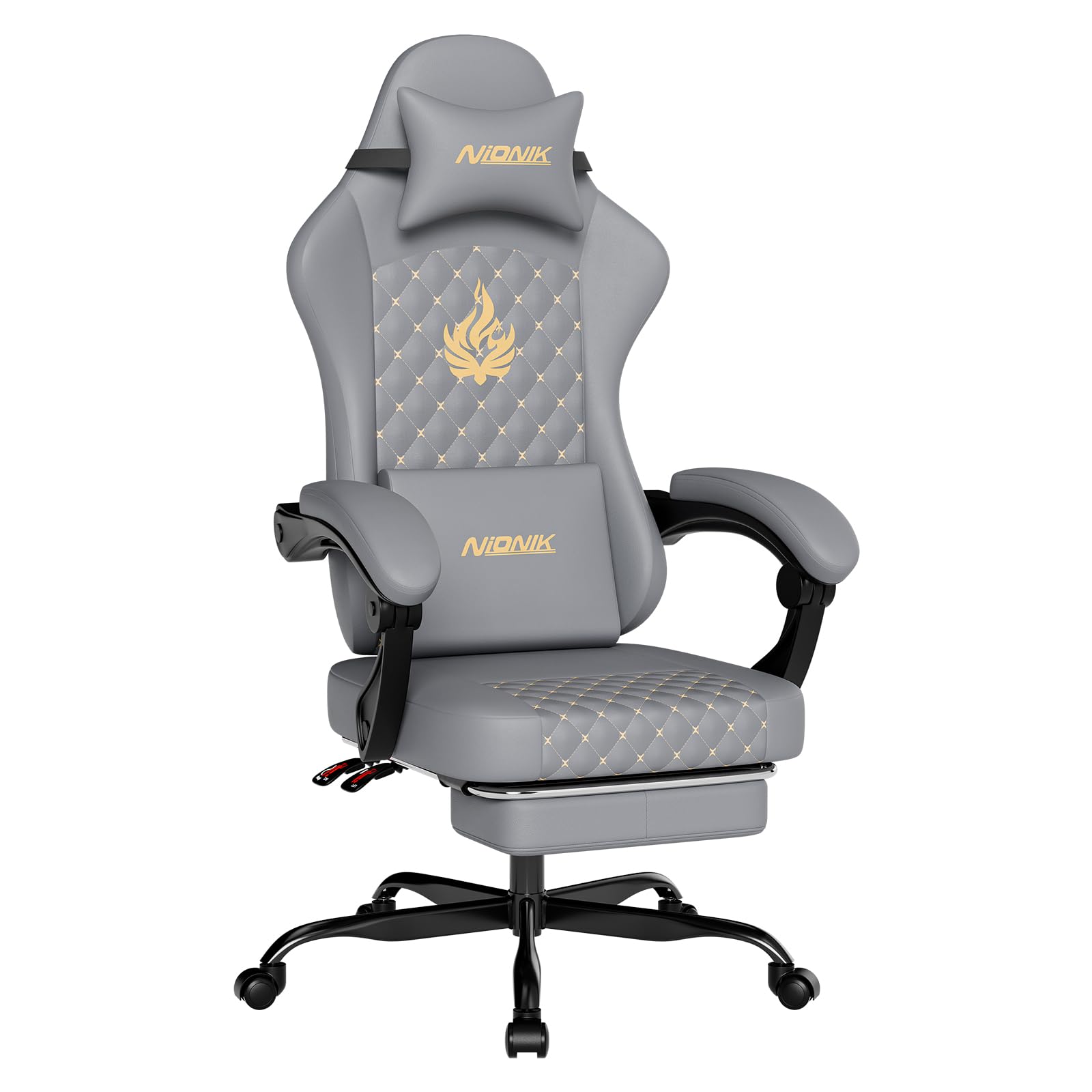 Amazon.co.jp: NIONIK ゲーミングチェア オットマン付き オフィス 