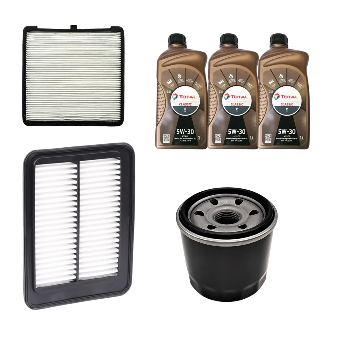Kit Tagliando compatibile con Hyundai i10 Kia picanto 1.0 Benzina Dal 2011> Filtri 3 Olio 5W30