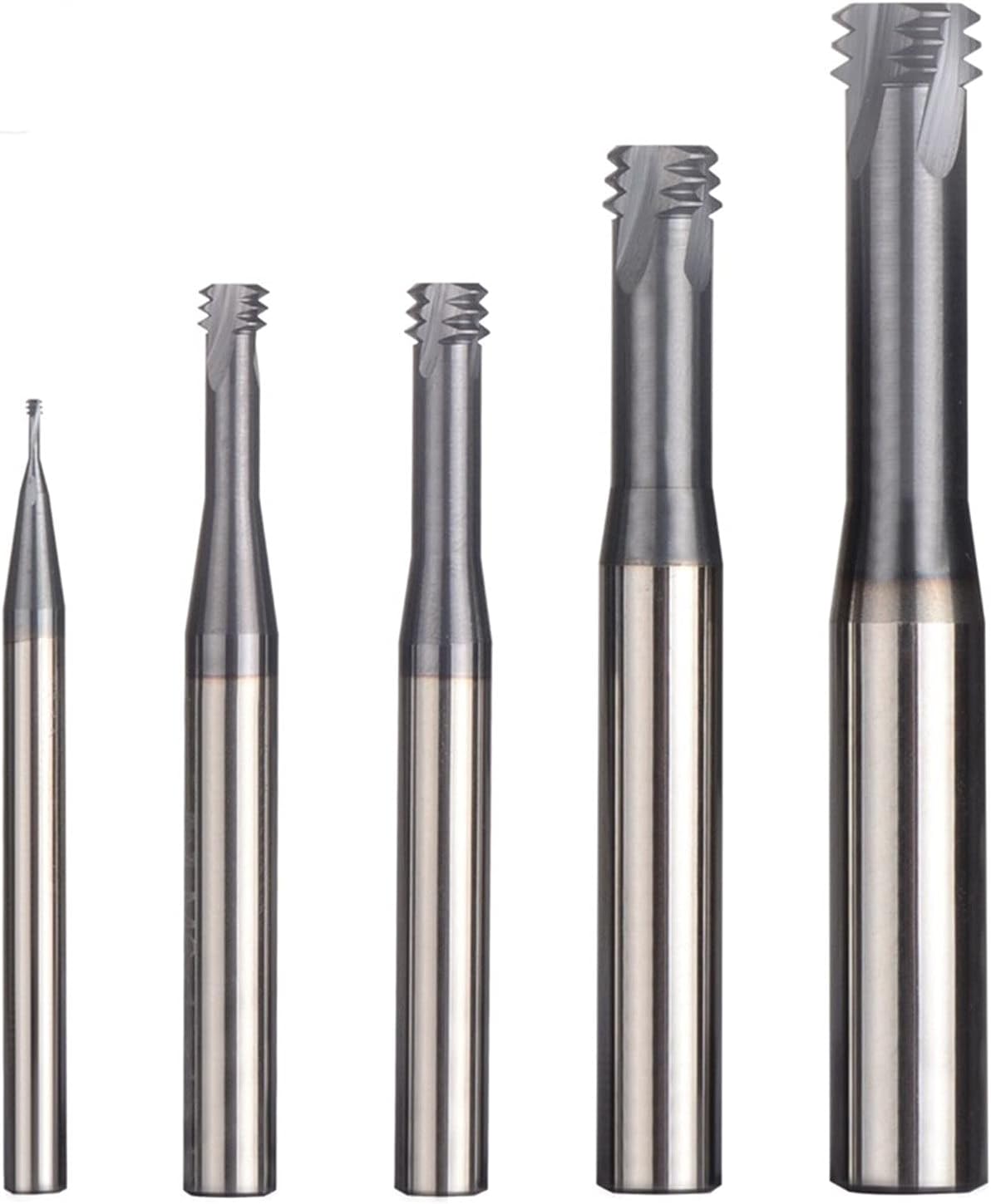 1pc Milling Bits Spiral Cutters Carbide Alloy 3 Tooth Coated M1.0 - M12 Thread End Mills CNC Bit Flat End Mill Threading Milling Cutter Tool for ISO Metric Thread(TRT M1x0.25 H4)