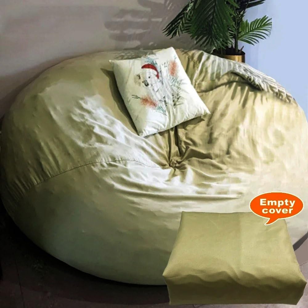 2/3/4/5/6/7ft Waterproof Giant Round Inner Linner Pouf Cover for Bean Bag Puff Insert Wash Bags Sofa Bed Lounger Beanbag Sac Cases No Filling(7ft-D215cm-cover)