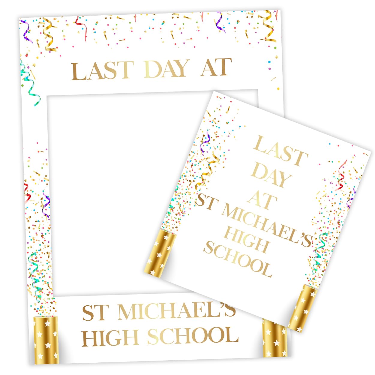 School Selfie Frames for Graduation School Leavers Welcome New Pupils Proms Parties (Frame 34)