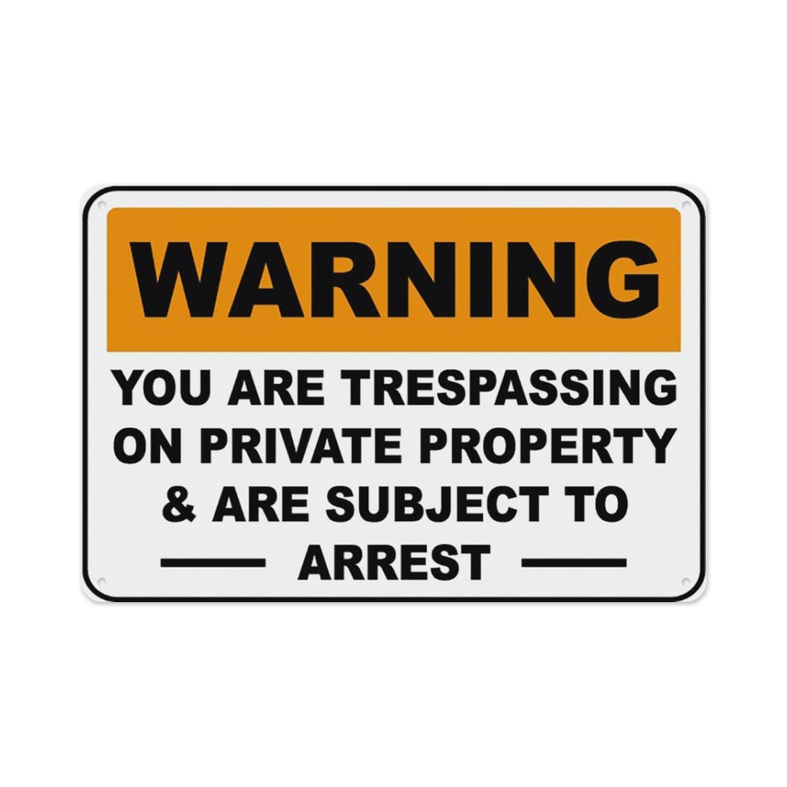 peiyeety Warning You Are Trespassing Sign Aluminum Tin Warning Signs For Home Outdoor Garden 12X16 Inches