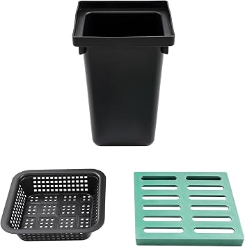 Catch Basin Drain Kit, 16x16x24inch Large Drainage Basin with Basket, Square French Drain Basin Without Reserved Hole for Yard,Downspout,Lawn,Urban Sidewalks (16 * 16 * 24in)