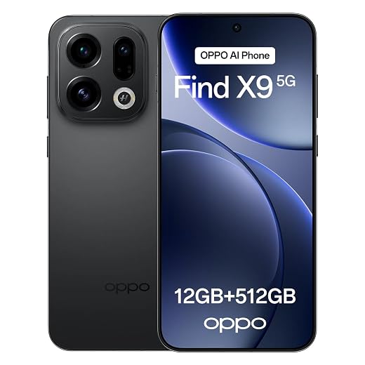 OPPO Find X9 5G 12+512GB, AI-freigeschaltetes Smartphone, 6,59" 120Hz ProXDR Display, 50MP Hasselblad-Kamera, 4K Motion, 7025 mAh Akku, IP69, Space Black