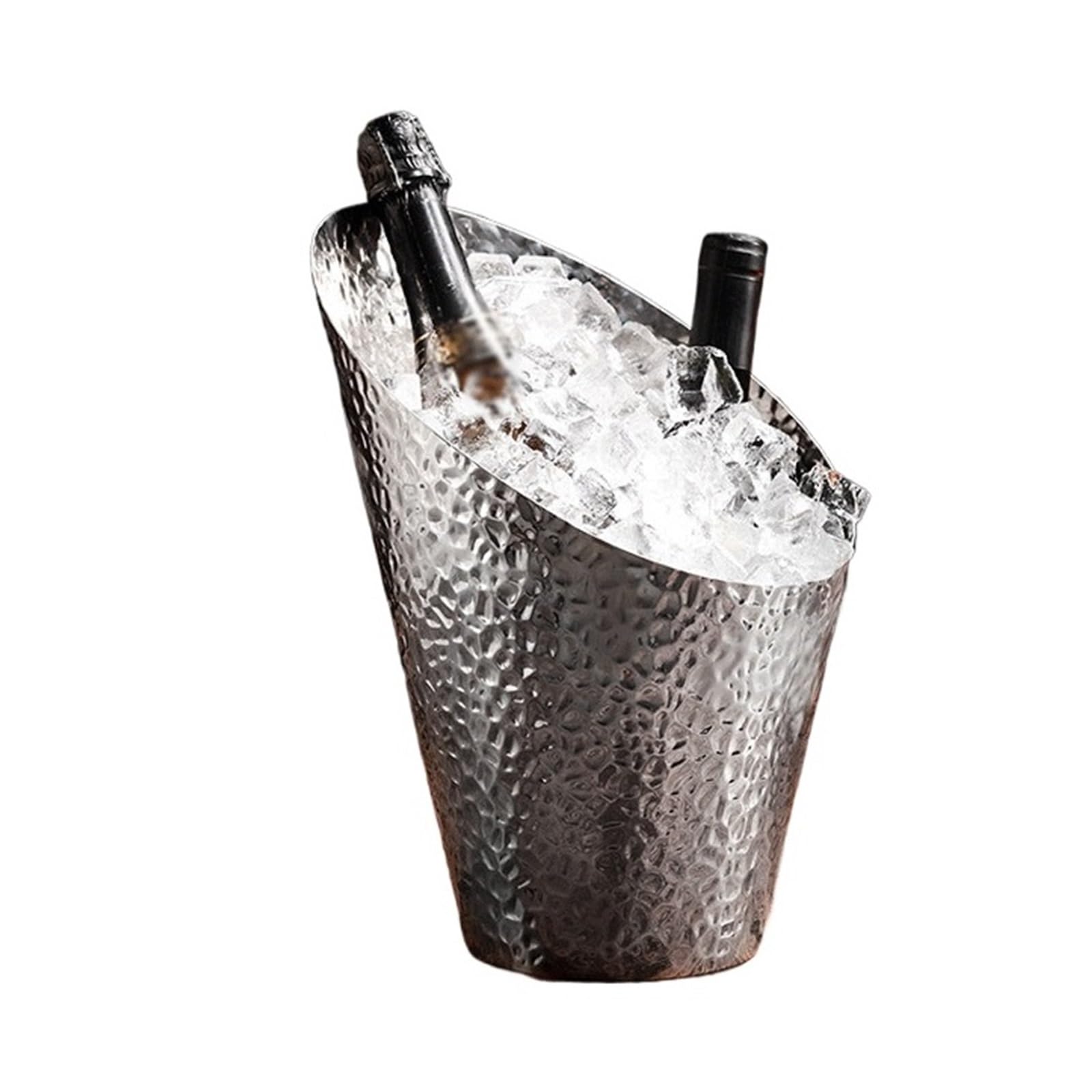 WANGHAI-666 Ice Buckets Stainless Steel Ice Bucket with Slanted Opening for camping(Silver)