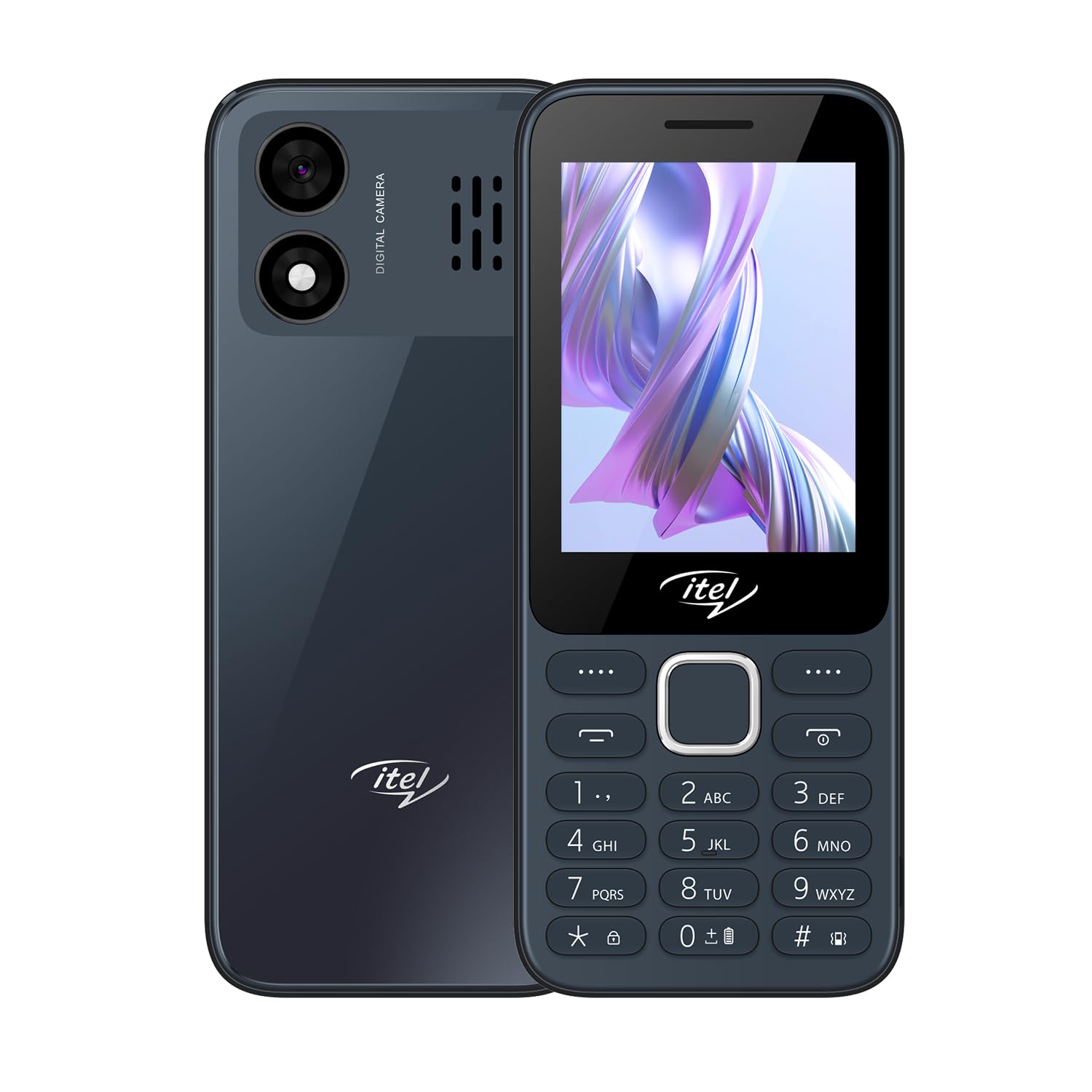 itel it5330 Keypad Mobile Phone | 2.8" Big Display | Premium Glass-Like Back Design | 1900mAh Long-Lasting Battery | Auto Call Recording | Wireless FM | Black
