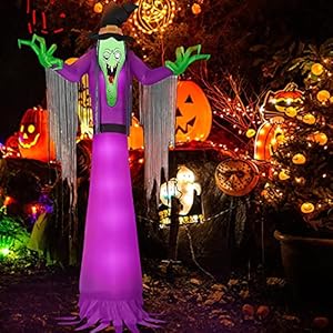 2,7m Halloween Opblaasbare Ghost, Kalolary Gigantische Enge Opblaasbare Heks met LED-licht voor Halloween Indoor Veranda…